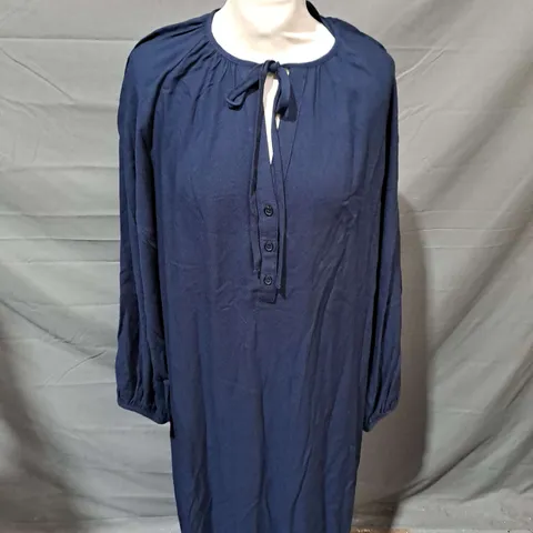 HUSH LEILANI GATHERED MIDI DRESS MIDNIGHT NAVY - SIZE 12