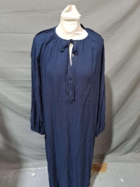 HUSH LEILANI GATHERED MIDI DRESS MIDNIGHT NAVY - SIZE 12