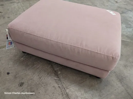 QUALITY BRITISH DESIGNER LOUNGE Co. BRIONY FOOTSTOOL DUSTY PINK PLUSH FABRIC 