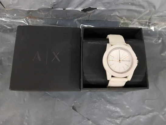 ARMANI EXCHANGE THREE HAND GREY SILICONE WATCH