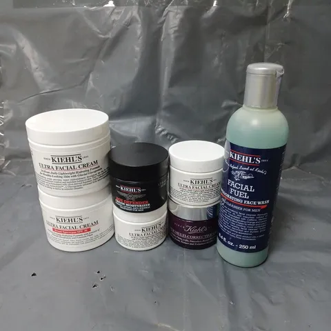 LOT OF 7 KIEHL'S SKINCARE PRODUCTS TO INCLUDE FACIAL CREAM AND FACIAL WASH