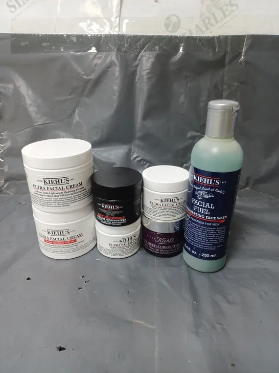 LOT OF 7 KIEHL'S SKINCARE PRODUCTS TO INCLUDE FACIAL CREAM AND FACIAL WASH