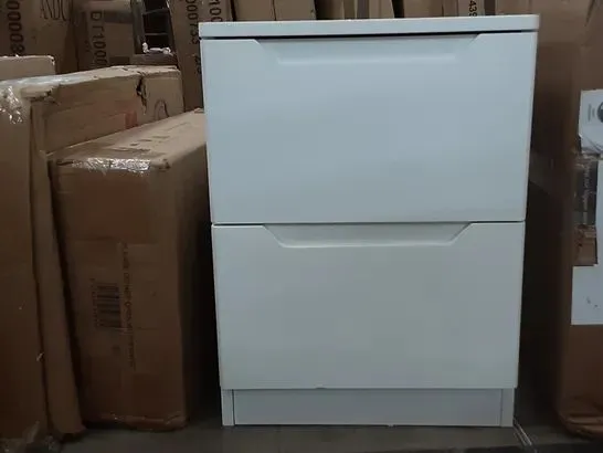 WHITE 2 DRAWER NIGHT STAND