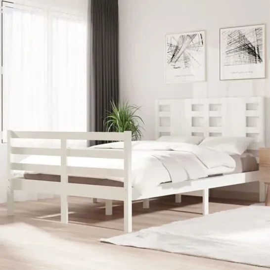 BOXED SOLID WOOD BED FRAME 