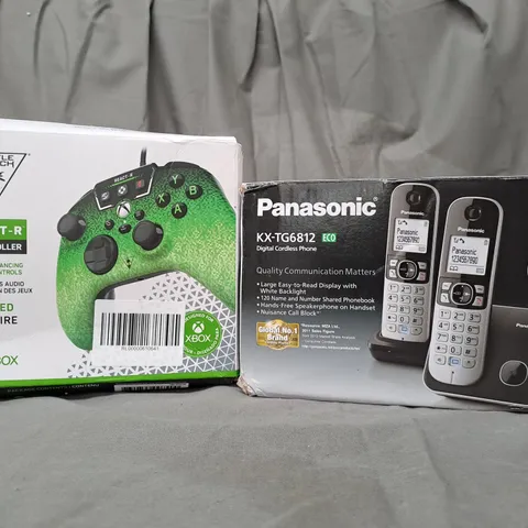 BOX OF APPROXIMATELY 20 ASSORTED ELECTRICAL ITEMS TO INCLUDE XBOX WIRED CONTROLLER, DIGITAL CORDLESS PHONE, ETC - COLLECTION ONLY