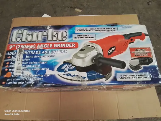 BOXED CLARKE 9" ANGLE GRINDER RRP £69.98