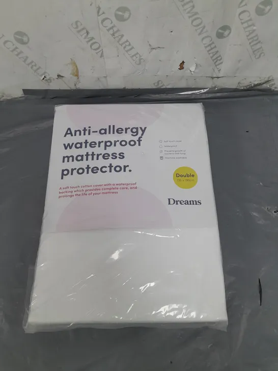 DREAMS ANTI-ALLERGY WATERPROOF MATTRESS PROTECTOR DOUBLE