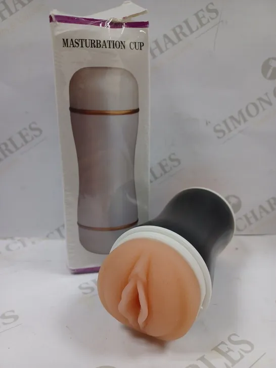 BOXED DOUBLE SIDED BLACK MASTURBATION CUP 