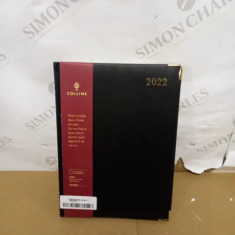 COLLINS CLASSIC MANAGER WEEK WITH APPOINTMENTS 2022 DIARY - BLACK