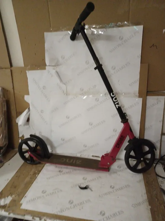 ZINC BIG WHEELED FOLDING CRUISE SCOOTER - RED RRP £69.99