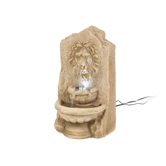 BOXED CALCOTT NATURAL STONE LEO LION HEAD FOUNTAIN WITH LED (1 BOX)