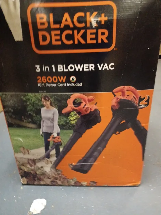 BLACK DECKER 3 IN 1 BLOWER VAC 2600W