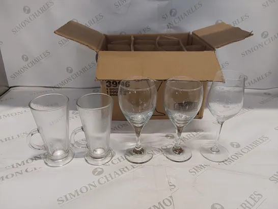 BOX OF 5x ASSORTED WINE/DRINKS GLASSES