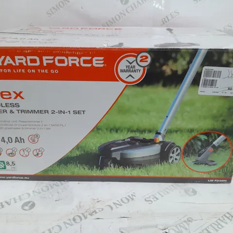 BOXED YARD FORCE IFLEX 12V MOWER & GRASS TRIMMER 