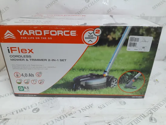 BOXED YARD FORCE IFLEX 12V MOWER & GRASS TRIMMER 