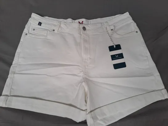 CREW CLOTHING COMPANY DENIM SHORTS IN WHITE SIZE 14