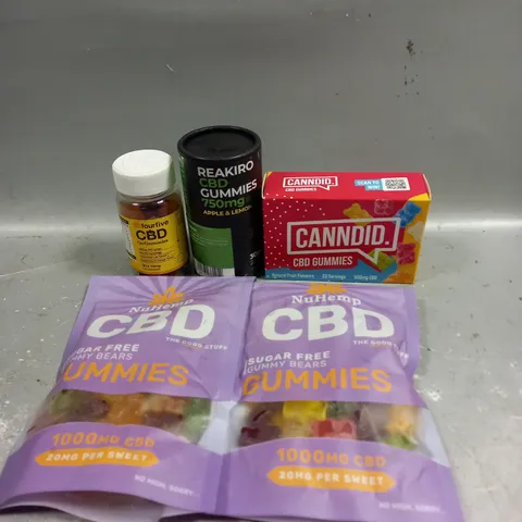 5 X ASSORTED CBD GUMMIE PRODUCTS IN VARIOUS STRENGTHS - COLLECTION ONLY 