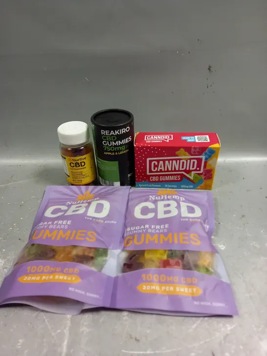 5 X ASSORTED CBD GUMMIE PRODUCTS IN VARIOUS STRENGTHS - COLLECTION ONLY 