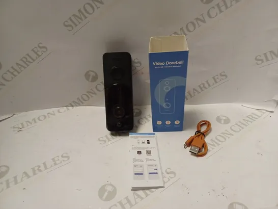 BOXED VIDEO DOORBELL WI-FI / HD / WEATHER RESISTANT, WITH INSTRUCTIONS AND USB CABLE