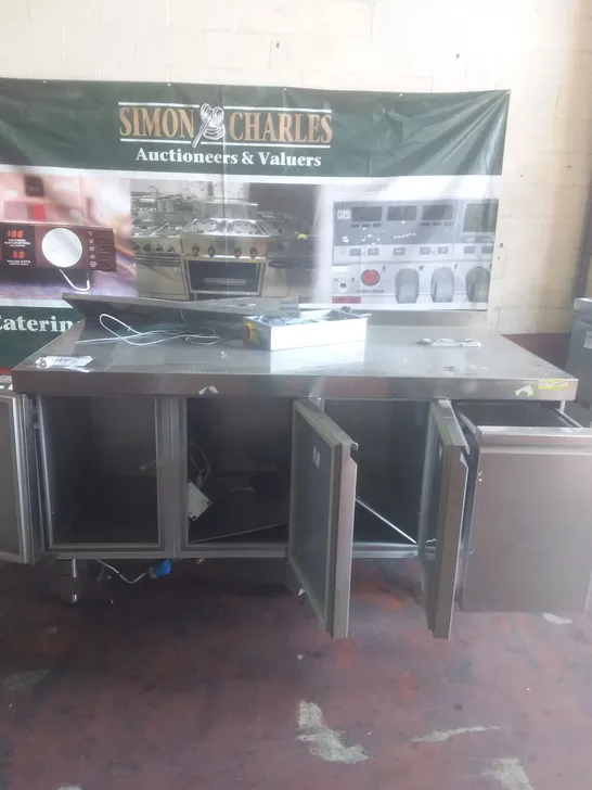 COMMERCIAL FOOD PREP STATION WITH UNDERCOUNTER FRIDGE 