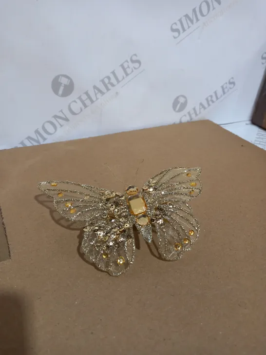 12 X GOLDEN BUTTERFLY CLIPS 