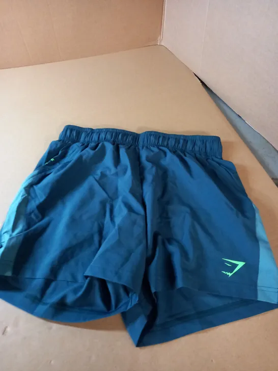 GYMSHARK GREEN RUNNING SHORTS - M