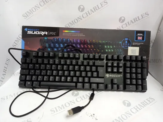 BOXED ROCCAT SUORA FX RGB ILLUMINATION FRAMELESS MECHANICAL GAMING KEYBOARD UK LAYOUT