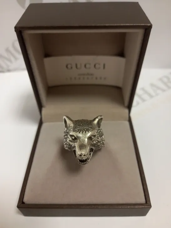 GUCCI ANGER FOREST STERLING SILVER RING - SIZE UNKNOWN