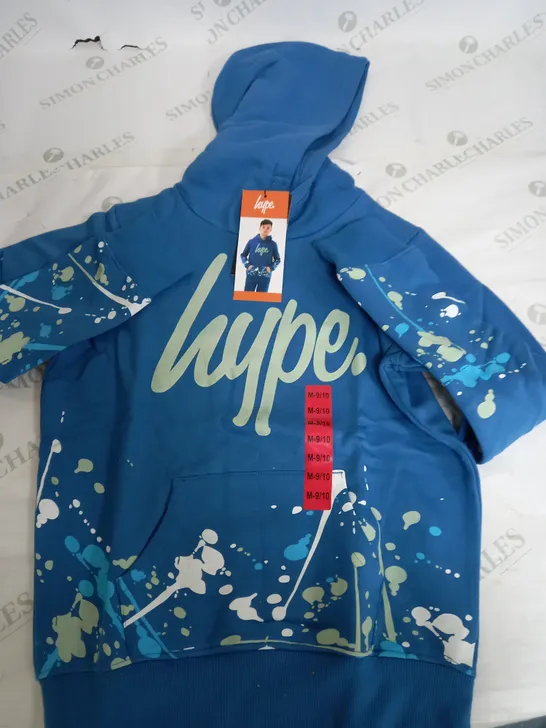 HYPE UNISEX BLUE SPLAT HOODIE - 9/10YEAR