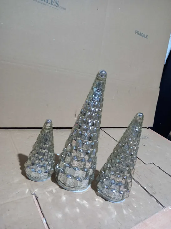 ALISON CORK SET OF MERCURY GLASS TREES