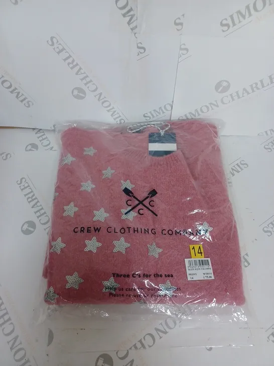 BAGGED CREW CLOTHING COMPANY SEQUIN STAR JUMPER SIZE 14