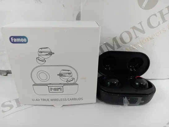 BOXED FAMOO U-AIR TRUE WIRELESS EARBUDS - BLACK