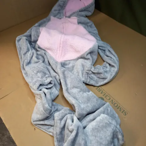 BUNNY RABBIT ONEZIE IN GREY AND PINK