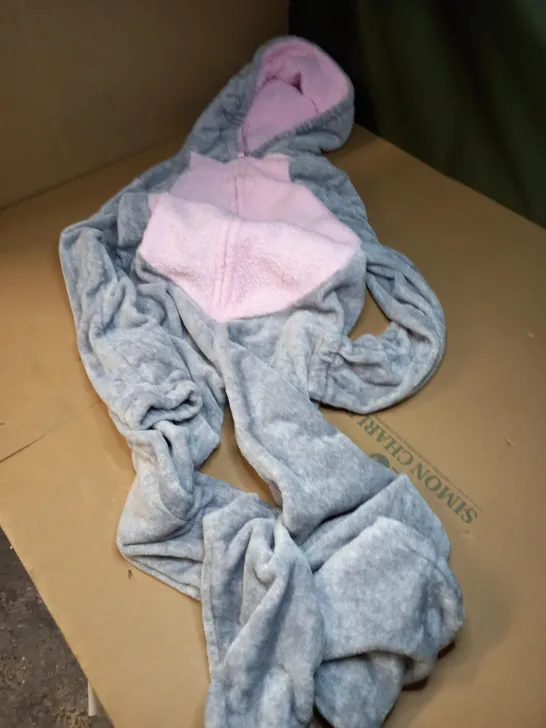 BUNNY RABBIT ONEZIE IN GREY AND PINK