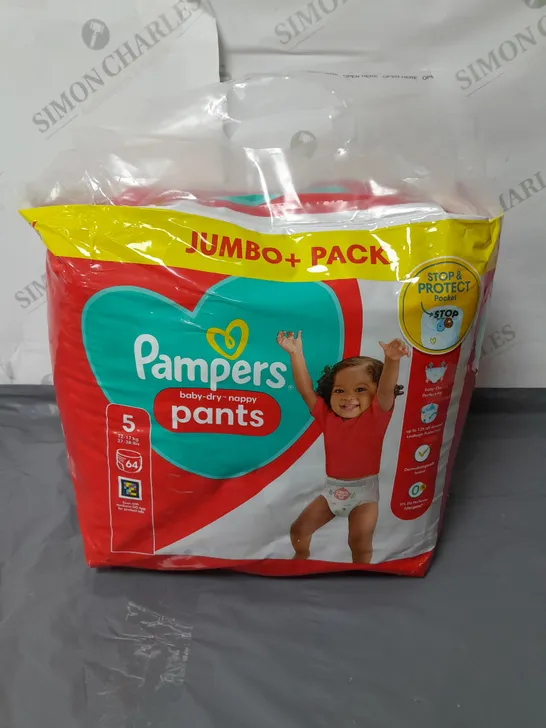 PAMPERS JUMBO PACK PULL UP PANTS SIZE 5 12-17KG 64 PANTS