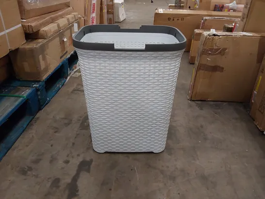 BOXED LAUNDRY BIN - WHITE/GREY (1 BOX)