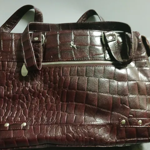 ASHWOOD LINDA CROC LEATHER SHOULDER BAG / COLLECTION ONLY 