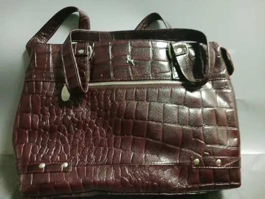 ASHWOOD LINDA CROC LEATHER SHOULDER BAG / COLLECTION ONLY 