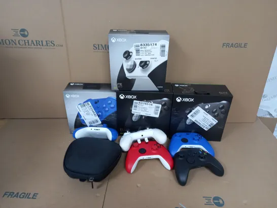 APPROXIMATELY 10 ASSORTED XBOX CONTROLLERS TO INCLUDE ELITE SERIES 2