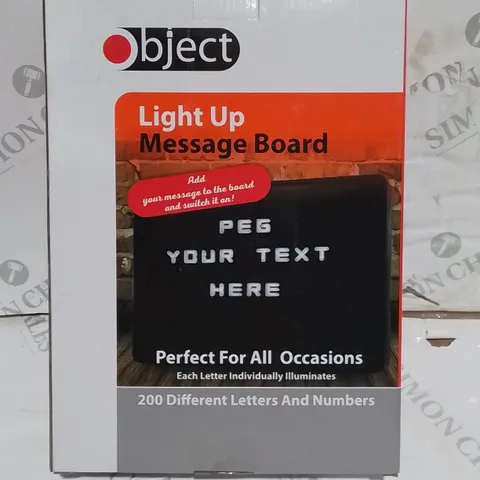 BOXED OBJECT LIGHT UP MESSAGE BOARD 