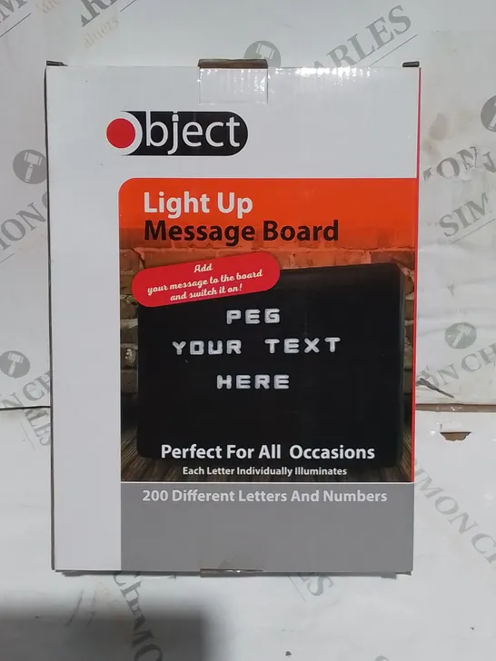 BOXED OBJECT LIGHT UP MESSAGE BOARD 