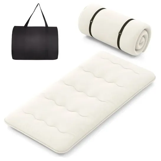 BOXED COSTWAY JAPANESE FLOOR MATTRESS WITH WASHABLE COVER AND CARRY BAG - COMPACT DOUBLE