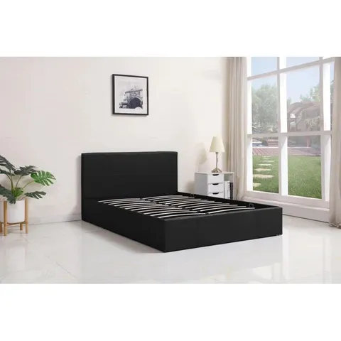 BOXED ROSENSTEIN UPHOLSTERED OTTOMAN BED COLOUR: BLACK SIZE: SINGLE 3FT (3 BOXES)