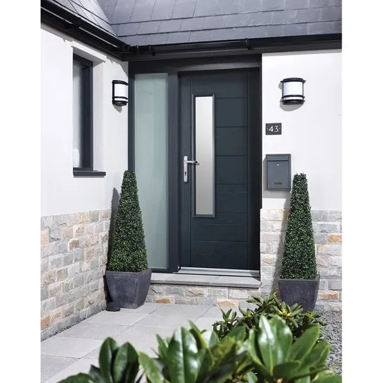 BOXED GRP NEWBURY GLAZED GRAY EXTERNAL DOOR 