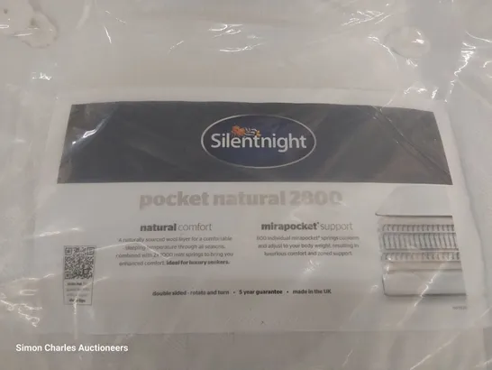 QUALITY BAGGED SILENTNIGHT 5' KINGSIZE POCKET NATURAL 2800 MATTRESS 