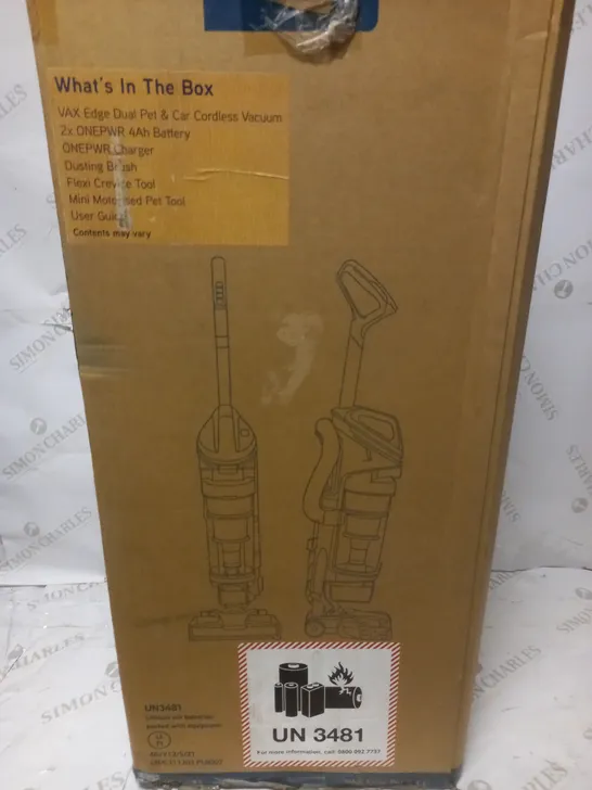 VAX ONEPWR EDGE DUAL PET & CAR CORDLESS UPRIGHT VACUUM CLEANER RRP £399