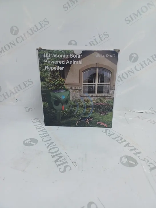 BOXED UP DRAFT ULTRASONIC SOLAR POWERED ANIMAL REPELLER 