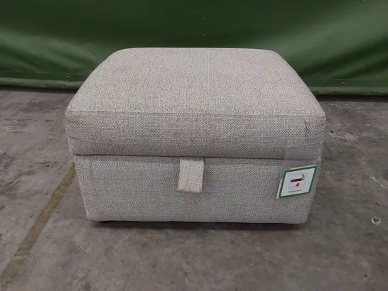 DESIGNER FABRIC UPHOLSTERED STORAGE FOOTSTOOL 