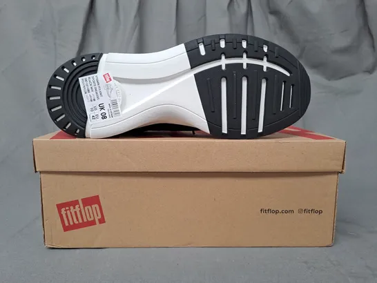 BOXED PAIR OF FITFLOP VITAMIN FFX KNIT SPORTS SNEAKERS IN BLACK UK SIZE 8