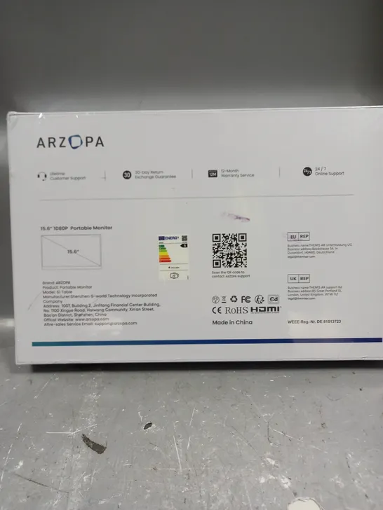 BOXED SEALED ARZOPA 15.6" 1080P PORTABLE MONITOR 